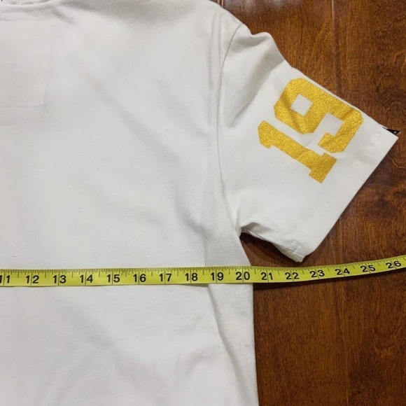 Superdry Track & Field White Gold Black Graphic Tee Men's Size Large - Picture 5 of 8